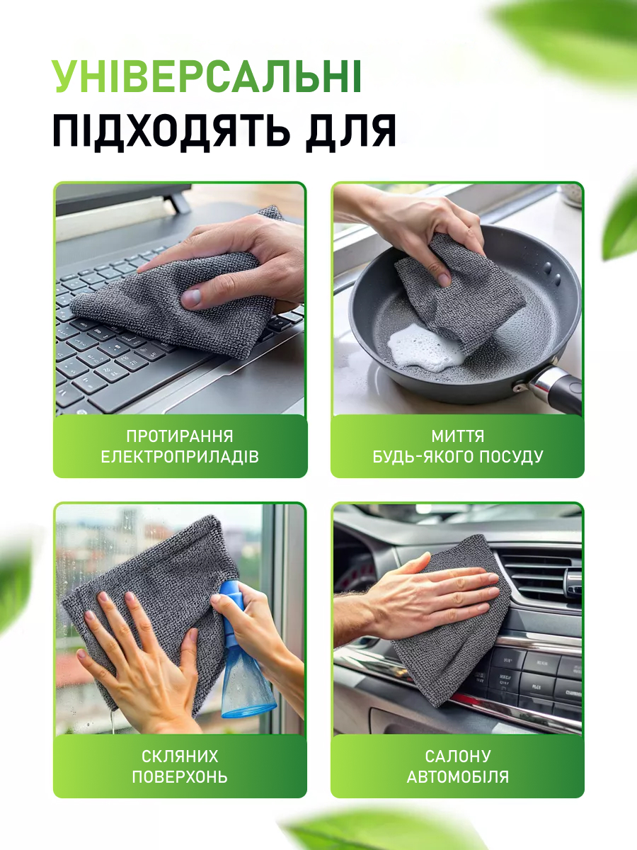 Багаторазові серветки з мікрофібри в рулоні