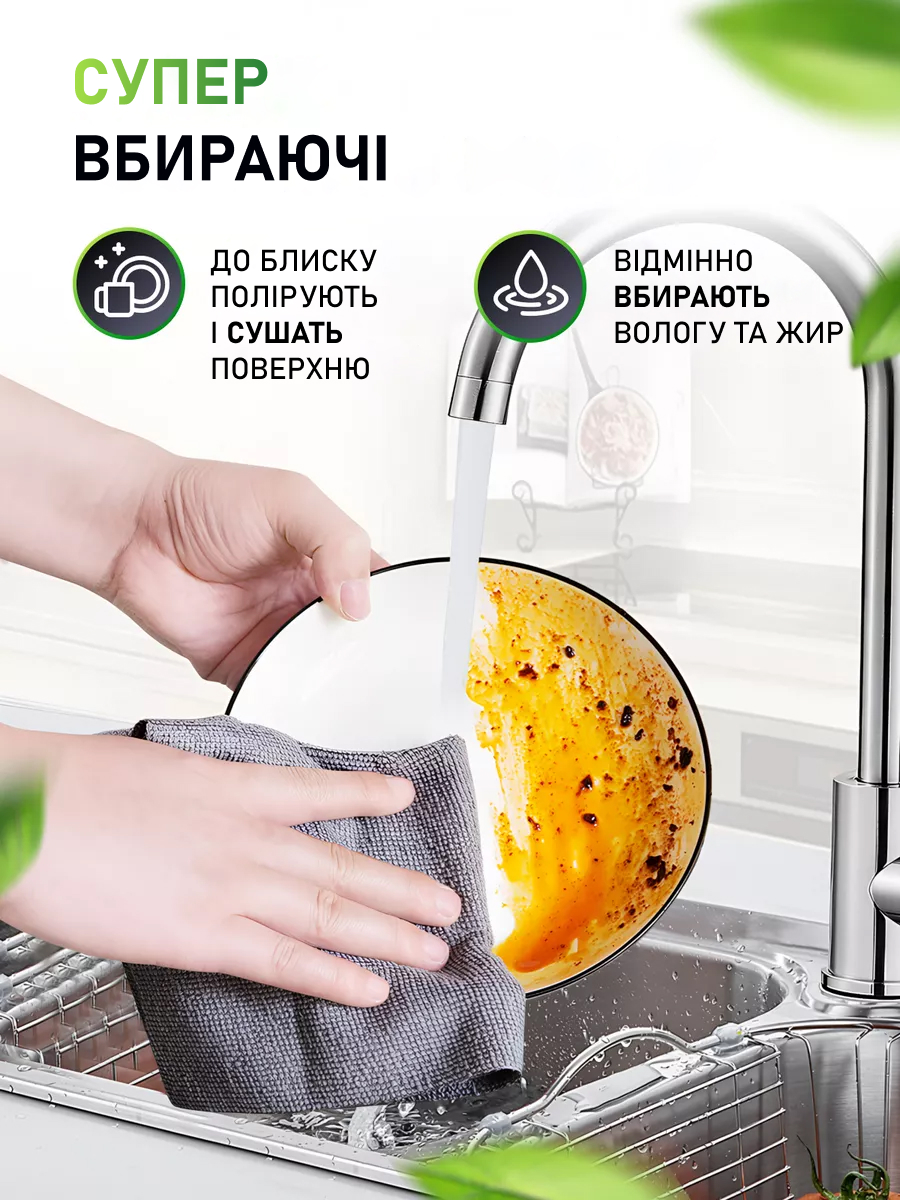 Багаторазові серветки з мікрофібри в рулоні